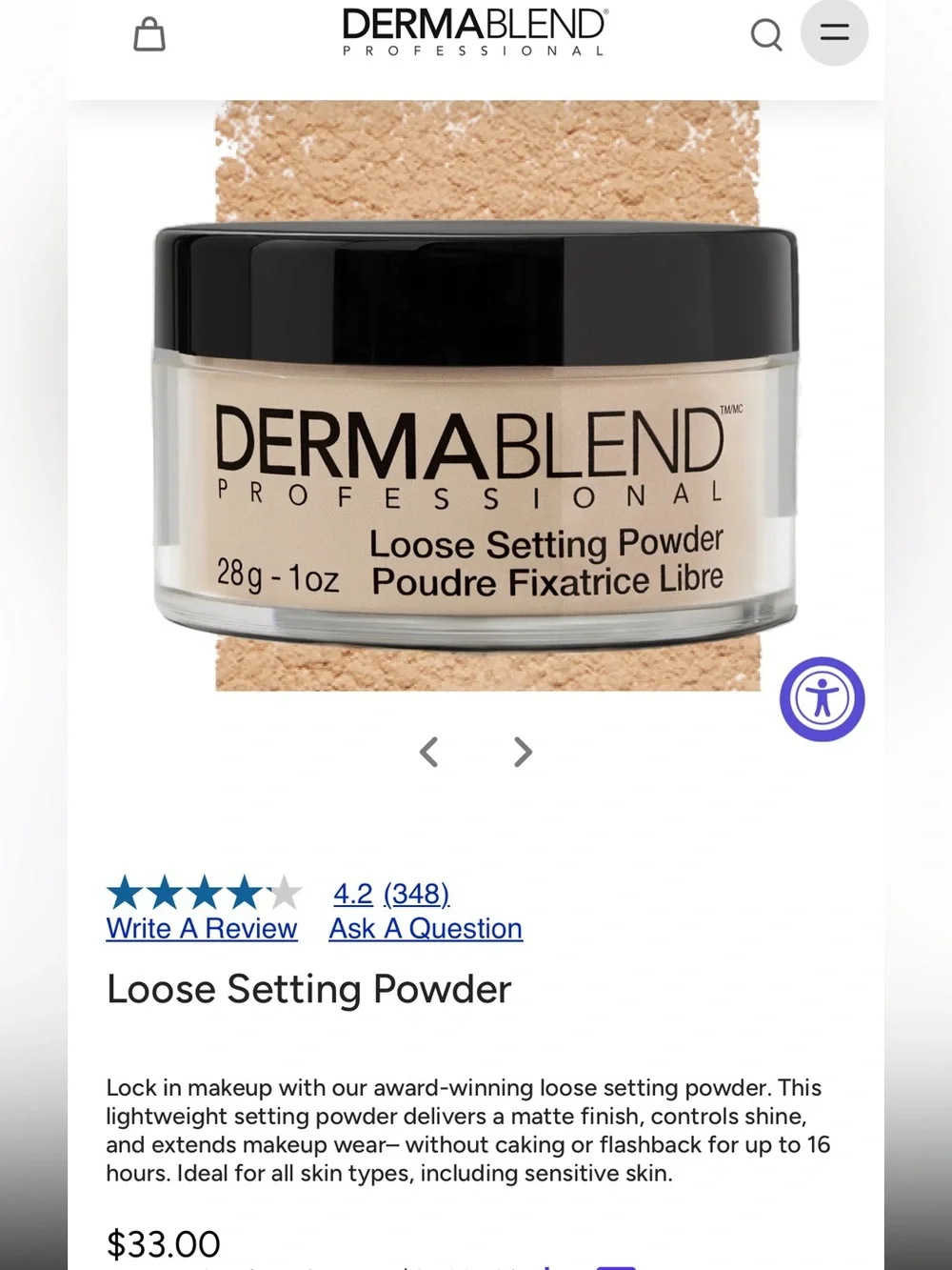 Dermablend Cool Beige Loose Setting Powder in Cool Beige Makeup Setting Powder